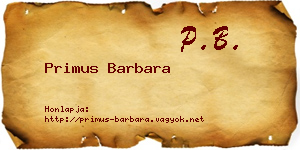 Primus Barbara névjegykártya